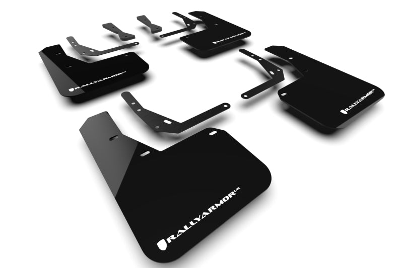 Rally Armor MF103-UR-BLK-WH FITS: 24-25 Hyundai Kona N Line Black UR Mud Flap White Logo Mud Flaps