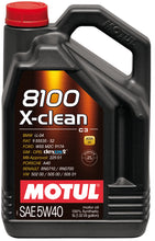 Load image into Gallery viewer, Motul 102051 FITS: 5L Synthetic Engine Oil 8100 5W40 X-CLEAN C3 -505 01-502 00-505 00-LL04 Motor Oils