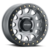 Method Wheels MR40157047852B FITS:Method MR401 UTV Beadlock 15x7 / 5+2/38mm Offset / 4x136 / 106mm CB Titanium Wheel- Matte Black Ring Wheels Cast