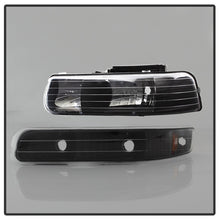 Load image into Gallery viewer, SPYDER 5064219 FITS:xTune Chevy Tahoe 00-06 Amber Crystal Headlights w/ Bumper Lights Black HD-JH-CSIL99-SET-AM-BK Headlights