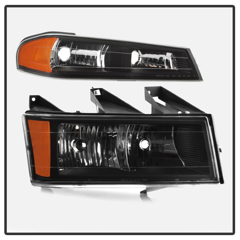 SPYDER 9032110 FITS:xTune Chevy Colorado 04-12 OEM Headlights w/ Bumper Lights Black HD-JH-CCOL04-SET-BK Headlights