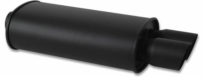 Vibrant 1146 FITS: StreetPower FLAT BLACK Oval Muffler with Single 3in Outlet 2.5in inlet I.D. Muffler