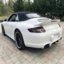 Load image into Gallery viewer, White Porsche 997.1 rear bumper diffuser in RUF TA-style polyurethane by BetterBodies Motorsport for 2005–2008 models.