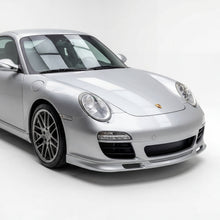 Load image into Gallery viewer, Porsche 997.2 GT3-style polyurethane front lip spoiler, installed on the front of a 2009–2012 model 911.