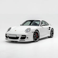 Load image into Gallery viewer, Polyurethane widebody front bumper lip for Porsche 997 Turbo (2007-2009), designed for improved aerodynamics and sporty look.