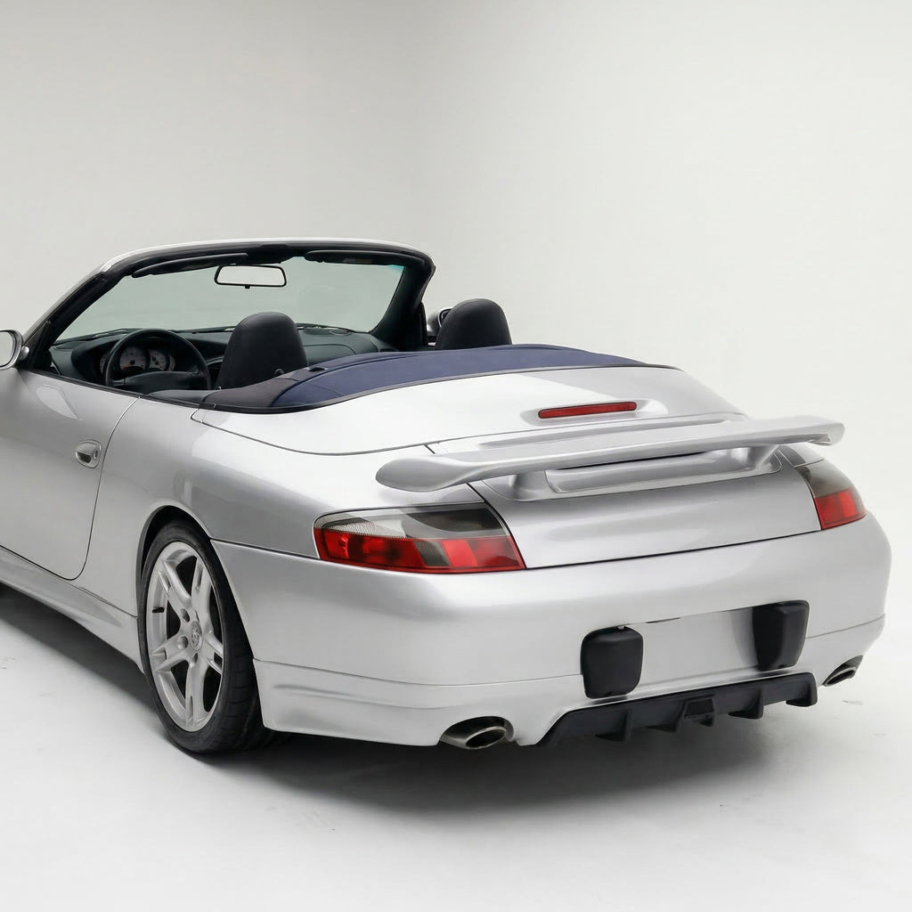 BetterBodies Motorsport Porsche 996.1 Carrera rear bumper diffuser in racing style for 1999-2001 model, designed for performance upgrade.