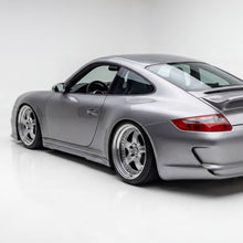 Load image into Gallery viewer, Polyurethane side skirts for Porsche 997 Carrera Mach II narrow body, 2005–2012, by BetterBodies Motorsport, shown on vehicle.