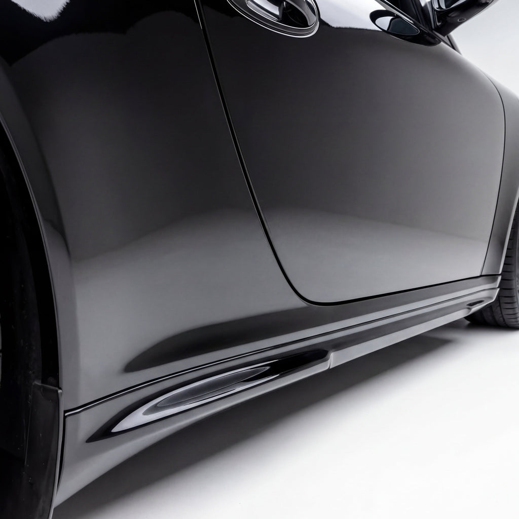 Polyurethane side skirts for 2005–2012 Porsche 997 Carrera Mach II narrow body by BetterBodies Motorsport, featuring sleek design.