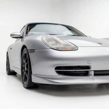Load image into Gallery viewer, Polyurethane Porsche 996 GT3-style front spoiler lip for 1998–2001, designed for BetterBodies Motorsport performance enhancement.