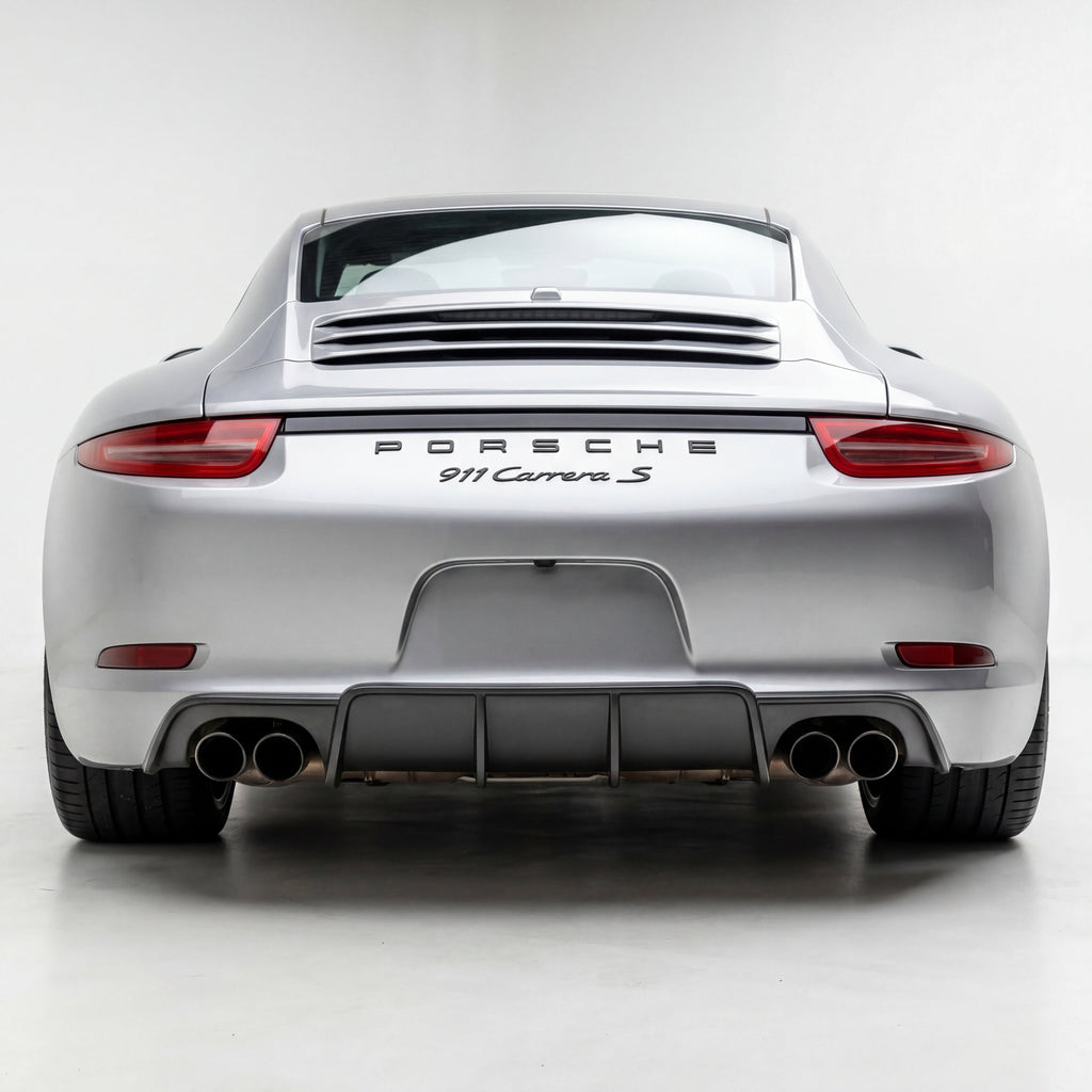 BetterBodies Motorsport polyurethane rear diffuser for Porsche 991 Carrera 2012-2015 enhances racing-style aero upgrade on the rear bumper.