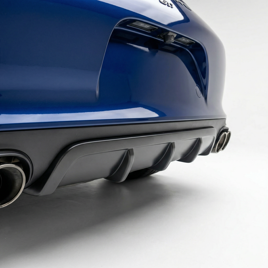 Porsche 991 Carrera rear diffuser upgrade by BetterBodies Motorsport, made from polyurethane for improved aerodynamics.