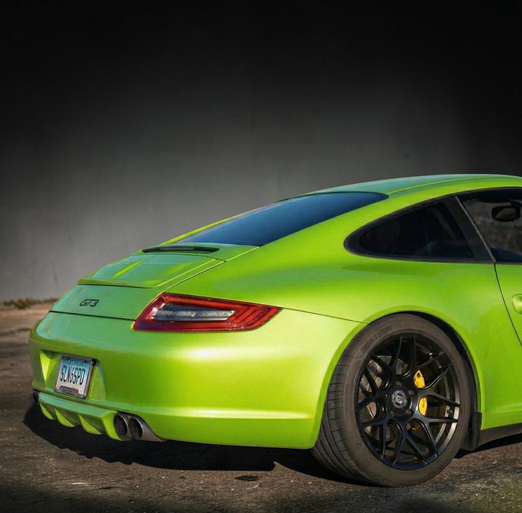 Porsche 997.1 Carrera and 4S rear diffuser by BetterBodies Motorsport, RUF/Strosek-style polyurethane, transparent background image