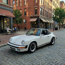Load image into Gallery viewer, Yellow Porsche 911 RUF-style front spoiler in polyurethane for narrow body models (1974–1989), shown on a transparent background.