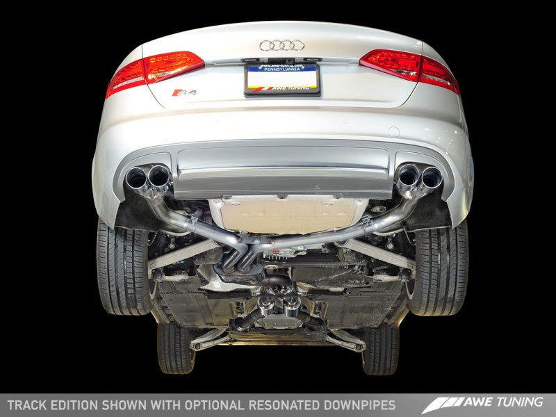 AWE Tuning 3020-42020 - Audi B8 / B8.5 S4 3.0T Track Edition Exhaust - Chrome Silver Tips (90mm)