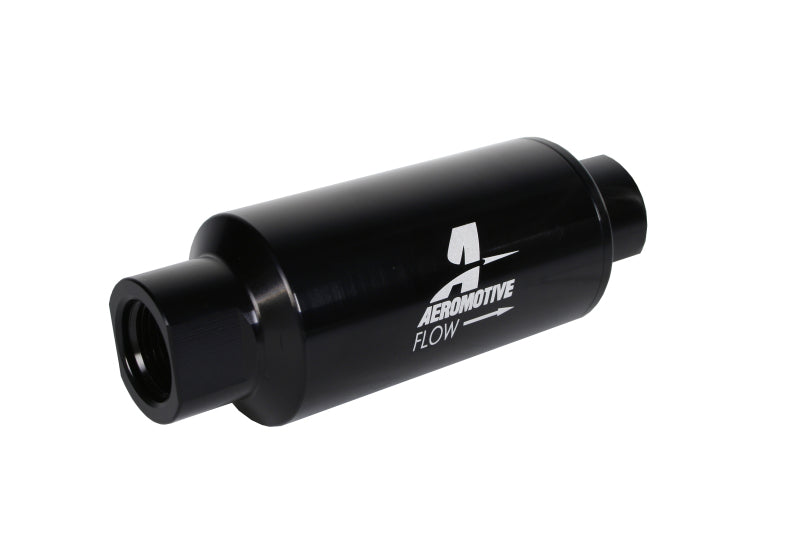 Aeromotive 12350 - In-Line Filter 10AN 10 Micron Microglass Element Bright-Dip Black 2in OD