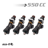 BLOX Racing BXEF-06514.11-550-4 - Eco-Fi Street Injectors 550cc/min w/1/2in Adapter Honda B/D/H Series (Set of 4)