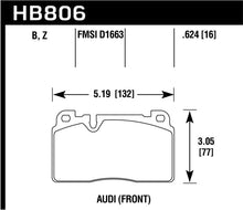 Load image into Gallery viewer, Hawk Performance HB806Z.624 - Hawk 16-17 Audi A6 Performance Ceramic Street Front Brake Pads