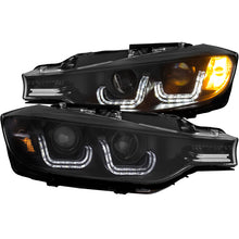 Load image into Gallery viewer, ANZO 121504 - 2012-2015 BMW 3 Series Projector Headlights w/ U-Bar Black