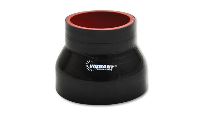 Vibrant 2770 - 4 Ply Reinforced Silicone Transition Connector - 2.25in I.D. x 3in I.D. x 3in long (BLACK)
