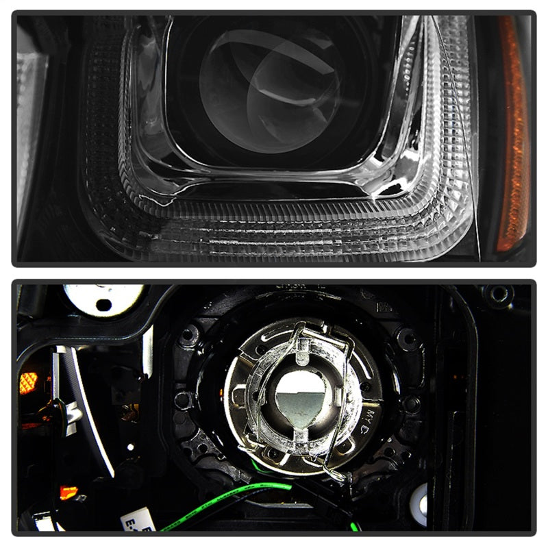 SPYDER 5080578 -Spyder Volkswagen Golf VII 14-16 Projector Headlights DRL LED Blk Stripe Blk PRO-YD-VG15-BLK-DRL-BK