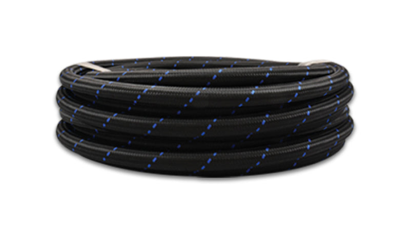 Vibrant 11954B - -4 AN Two-Tone Black/Blue Nylon Braided Flex Hose (2 foot roll)