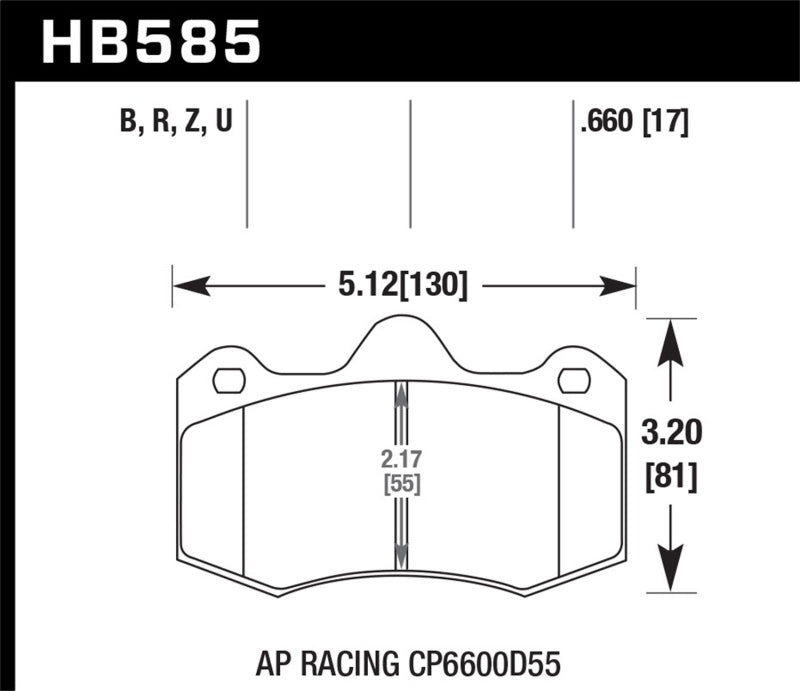 Hawk Performance HB585B.660 -Hawk 12-14 McLaren MP4-12C HPS 5.0 Front Brake Pads