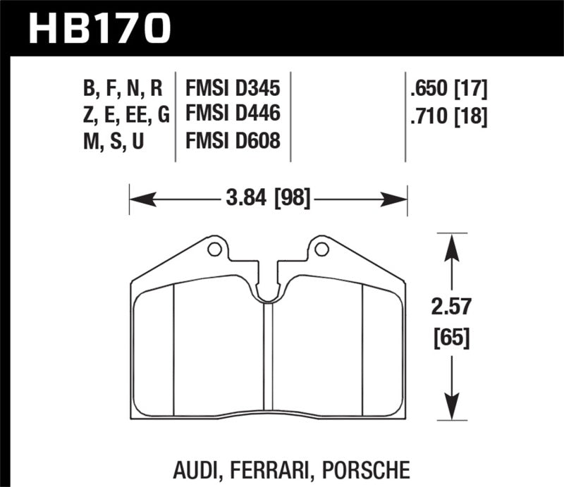 Hawk Performance HB170B.650 - Hawk 91-96 Porsche 911 HPS 5.0 Performance Street Rear Brake Pads