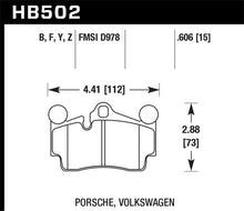 Load image into Gallery viewer, Hawk Performance HB502Z.606 - Hawk Porsche / Volkswagen Performance Ceramic Street Rear Brake Pads