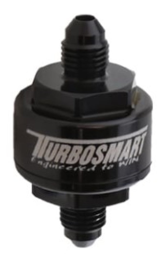 Turbosmart TS-0804-1001 - Billet Turbo Oil Feed Filter w/ 44 Micron Pleated Disc AN-3 Male Inlet - Black
