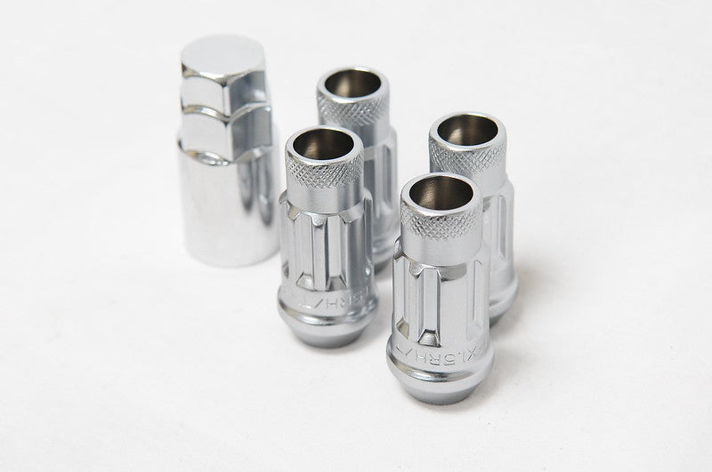 Wheel Mate 32902SS - 12x1.50 48mm Muteki SR48 Satin Silver Open End Locking Lug Nut - Set of 4