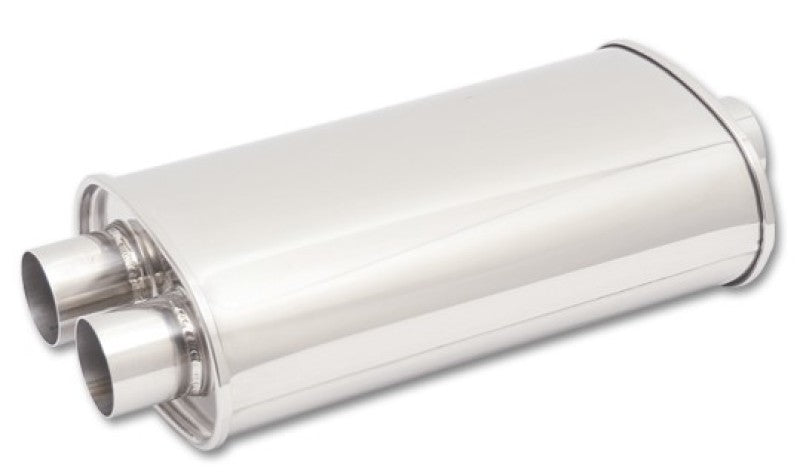 Vibrant 1136 - StreetPower Oval Muffler 5in x 9in x 15in - 3in inlet/Dual Outlet (Center In - Dual Out)