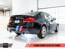 Load image into Gallery viewer, AWE Tuning 3010-32034 - BMW F3X 340i Touring Edition Axle-Back Exhaust - Chrome Silver Tips (102mm)