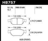 Hawk Performance HB757B.758 - Hawk Audi 2013 A5 Quattro / 12-16 A6 Quattro/A7 Quattro/A8 Quattro HPS 5.0 Front Brake Pads