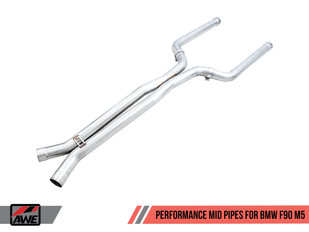 AWE Tuning 3020-11024 - 18-19 BMW F90 M5 Non-Resonated Performance Mid Pipes