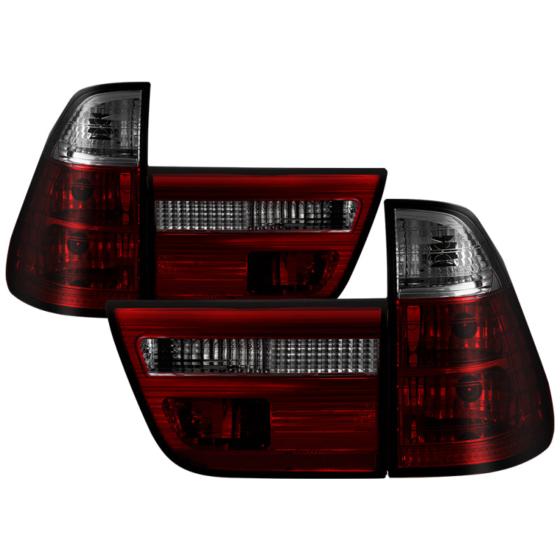 SPYDER 5000842 -Spyder BMW E53 X5 00-06 4PCS Euro Style Tail Lights- Red Smoke ALT-YD-BE5300-RS