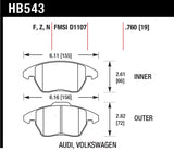 Hawk Performance HB543F.760 - Hawk Audi A3 Quattro / VW EOS / Golf / Jetta / Passat / Rabbit HPS Front Brake Pads