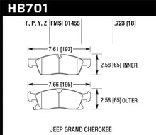 Load image into Gallery viewer, Hawk Performance HB701F.723 - Hawk 11-12 Dodge Durango / 11-12 Jeep Grand Cherokee HPS Front Street Brake Pads
