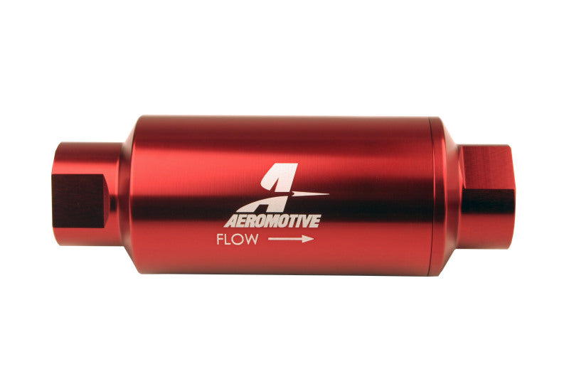 Aeromotive 12340 - In-Line Filter - (AN-10) 10 Micron Microglass Element Red Anodize Finish