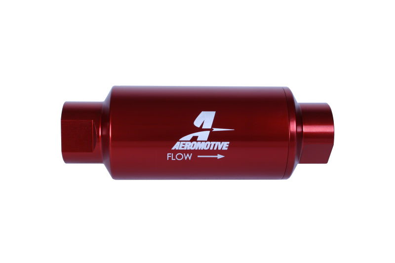 Aeromotive 12340 - In-Line Filter - (AN-10) 10 Micron Microglass Element Red Anodize Finish