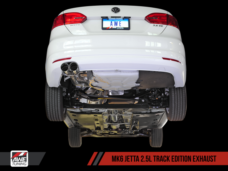AWE Tuning 3020-22028 - Mk6 Jetta 2.5L Track Edition Exhaust - Polished Silver Tips
