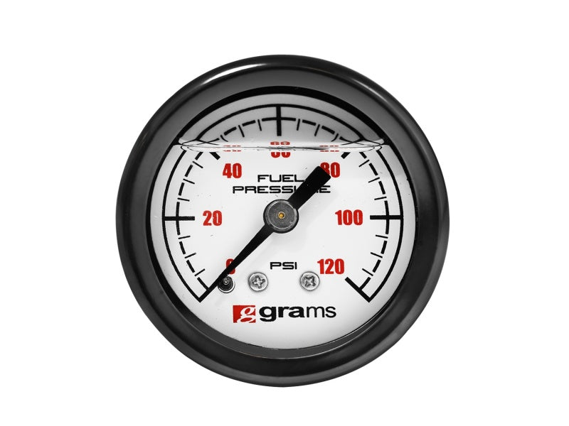 Grams Performance G2-99-1200W - Universal 0-120 PSI Fuel Pressure Guage - White Face