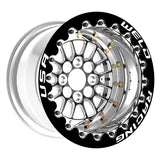 Weld 778B-50715F - Tuner Import 15x7 / 4x100mm BP / 5in. BS Black CTR Black Single Beadlock MT