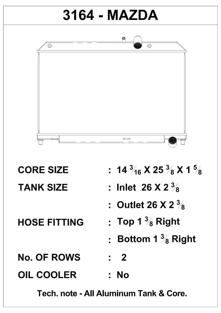 CSF 3164 - 04-08 Mazda RX-8 Radiator