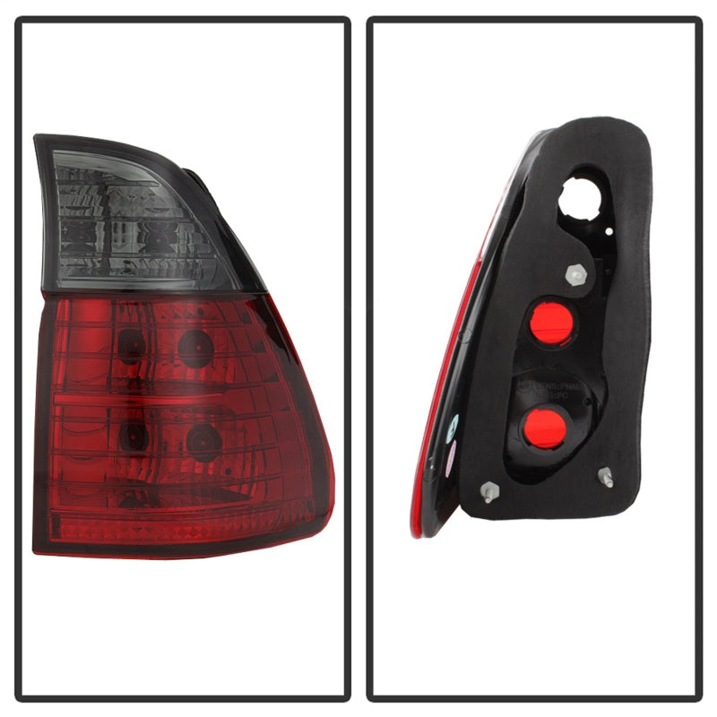 SPYDER 5000842 -Spyder BMW E53 X5 00-06 4PCS Euro Style Tail Lights- Red Smoke ALT-YD-BE5300-RS