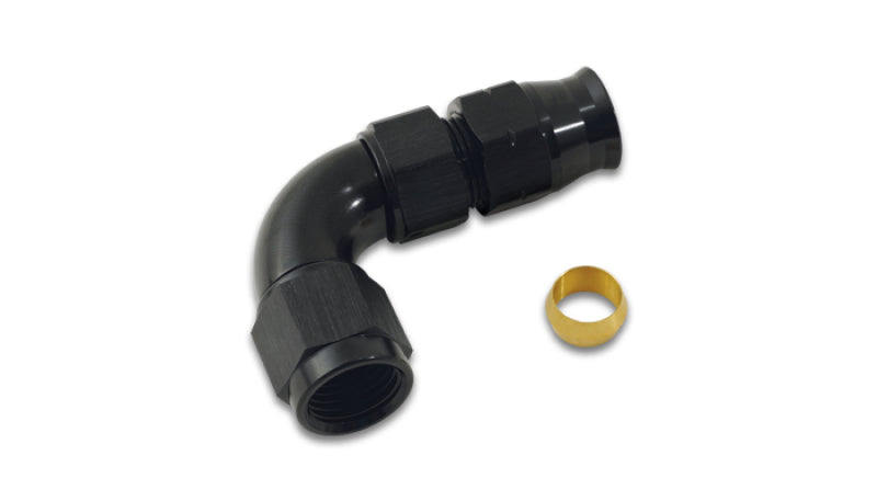 Vibrant 16566 - 3/8In Tube to -6AN Female 90 Degree Union Adapter Fitting w/ Olive Inserts