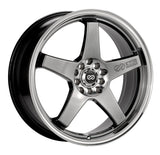 Enkei 446-770-0245HB - EV5 17x7 5x100/114.3 45mm Offset 72.6 Bolt Diameter Hyper Black w/ Machined Lip Wheel