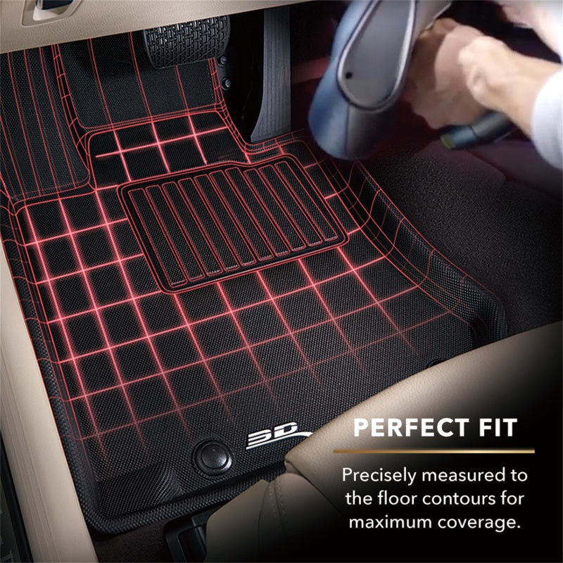 3D MAXpider L1BM03721509 - 2012-2020 BMW 3 Series/4 Series Gran Coupe F30/F36 Kagu 2nd Row Floormats - Black