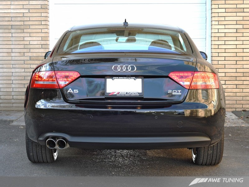 AWE Tuning Audi B8 A5 2.0T Touring Edition Single Outlet Exhaust - Polished Silver Tips