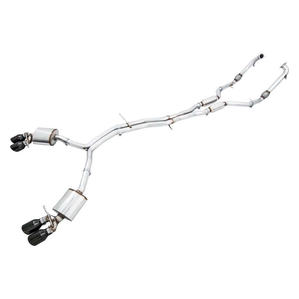 AWE Tuning 3010-43050 - Audi B9 S4 Touring Edition Exhaust - Non-Resonated (Black 102mm Tips)