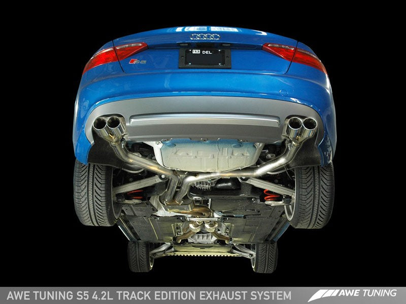 AWE Tuning 3020-43014 - Audi B8 S5 4.2L Track Edition Exhaust System - Diamond Black Tips